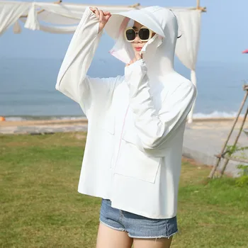 UHYTGF Nové cape typ ochranu pred slnkom oblečenie tenkú vrstvu Anti-UV priedušné vonkajšie letné bundy elegantné ženy plus veľkosť top 1097