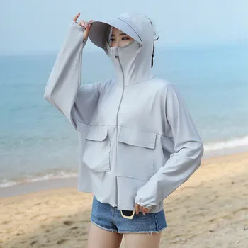 UHYTGF Nové cape typ ochranu pred slnkom oblečenie tenkú vrstvu Anti-UV priedušné vonkajšie letné bundy elegantné ženy plus veľkosť top 1097