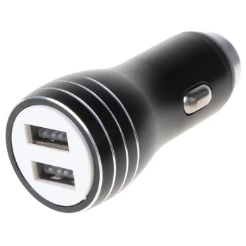 JHY-005 1A/2.4 Kovové Duálny USB Nabíjačka do Auta Smartphone Rýchle Nabíjanie Zariadenia s Modrým LED Svetlom Adaptér Bezpečnosti Kladivo