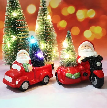 Vianočné Ozdoby Santa Claus Vianočný Strom, Auto, Motocykel Ploche Figúrky Kreatívne Darčeky Navidad Dekorácie 2021 Nový Rok