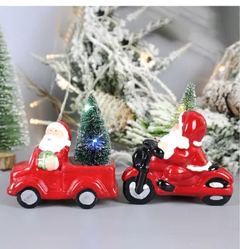Vianočné Ozdoby Santa Claus Vianočný Strom, Auto, Motocykel Ploche Figúrky Kreatívne Darčeky Navidad Dekorácie 2021 Nový Rok
