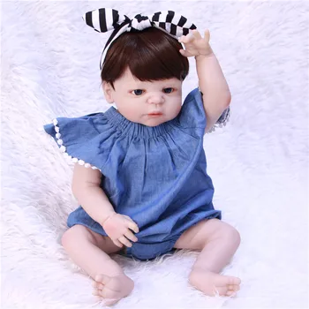 55 cm dievča znovuzrodené deti bábika plný silikónové reborn baby doll Realistické roztomilý Bielej pleti, etnického bábiky pre deti hrať dom hračka