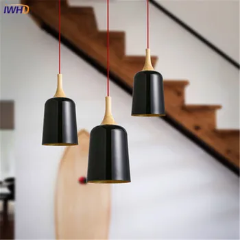 IWHD Moderný Prívesok Svetlo LED Americký Štýl Železa Pohár Tvar Lampy Tvorivé White Black Závesné Osvetlenie Pre Domáce Reštaurácia