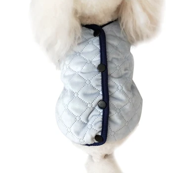 Jeseň Zima Pet Teplý Pes Vesta bez Rukávov 2-legged Zahusťovanie Oblečenie Tlačidlo Typ Kabát Pre Malé Psy Šteňa Dodávky