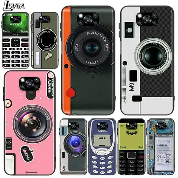 Vtipné Fotoaparát Retro Pásky Pre Xiao Redmi K30 K30S Mi 10 TON Lite Pro Poco X3 NFC X2 M3 M2 F2 Pro C3 F1 Soft Black Telefón Prípade