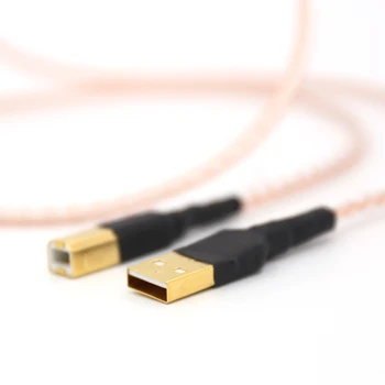 8xTwist 5N OCC čistej medi +strieborné pozlátené pletená HIFI Kábel USB DAC A-B OCC Strieborné Pozlátené Digitálne AB Audio A do B Audio Kábel