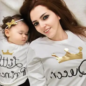Rodina Zodpovedajúce Oblečenie Bavlnené tričko Ležérny Top Baby Chlapci, Dievčatá Mamička Otecko