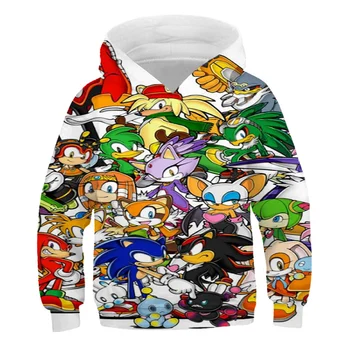 Deti Sonic the Hedgehog Hoodies nadzvukové Zime Teplé, horúce predaj Hoodie Dieťa, Dospievajúci Chlapci Dievčatá Cartoon bežné Mikina