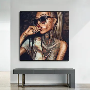 Čierny Dievča S Tetovanie Plátne, Obrazy Na Stenu, Umenie Plagáty A Vytlačí Abstraktné Africké Umenie Fotografie Pre Obývacia Izba Cuadros