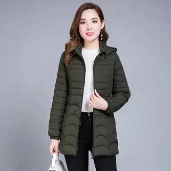 Bavlna-čalúnená Oblečenie Stredná-dĺžka ŽIEN 2019 Nový Štýl Zimná Bunda kórejský štýl Voľné-Fit Plus-veľkosť