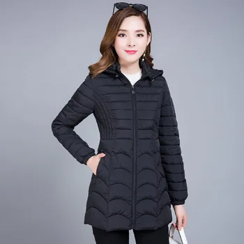 Bavlna-čalúnená Oblečenie Stredná-dĺžka ŽIEN 2019 Nový Štýl Zimná Bunda kórejský štýl Voľné-Fit Plus-veľkosť