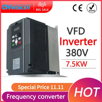 VFD Invertor Freqency Converter 380V 2,2 KW 3HP tri Fázy Frekvenčného Meniča Pohonu Menič VFD Motorové Ovládanie Rýchlosti