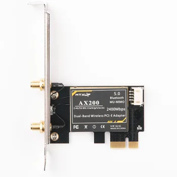 2400Mbps AX200 Ploche Adaptéra WiFi Dual Band Ploche PCI-E Bezdrôtovú Kartu 802.11 Ax WIFi6 Bluetooth5.0 Podporu MU-MIMO