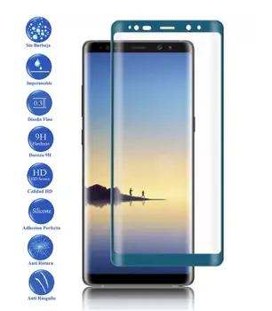 Plný Tvrdeného Skla kryte LCD screen protector Samsung Galaxy Note 8 Modrá