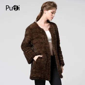 CT7036 nové žien kabát reálne noriek kožušinový kabát 2017 nové zimné dlhé štýl noriek kožušiny bunda, kabát