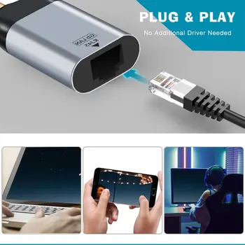 USB C k Ethernet Kábel Adaptéra Tvorba Hliníková USB-C do RJ45 LAN Sieťový Adaptér Kompatibilný s Thunderbolt 3
