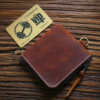 GROJITOO Originálne kožené pánske peňaženky multi-funkčné kabelku krátky zips peniaze clip top vrstva cowhide kožené peňaženky pre mužov