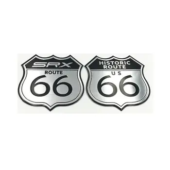 10PCSXMetal Tenké Hliníkové Route 66 US66 Pre SRX CTS Auto Nálepky, Znak, Odznak typovom Štítku, Logo