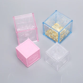 1PCS Duté Kocka Priehľadných Plastových Darčekových Cookie Candy Box Sušienky Snack Napodobniť Crystal Box Narodeniny, Svadobné Party Dodávky