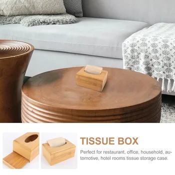 1Pc Drevené Jednoduché Obrúsok Držiteľ Tvorivé Tkaniva Box Domov Úložný Box Khaki