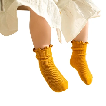 WOSHILAOCAI Batole Detské Bavlnené Ponožky, Teplé Bezšvíkové Farbou Zrastov Prehrabať Posádky Ponožky pre Chlapcov, Dievčatá 2020 Nové Prírastky