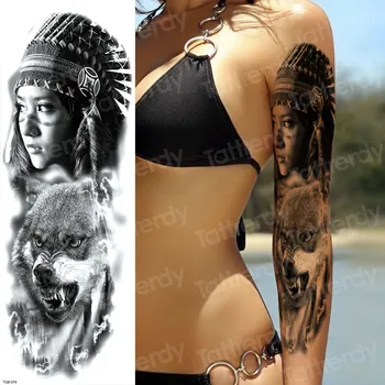 Dočasné tetovanie plný arm tattoo rukáv nálepky nepremokavé veľké model tetovanie oversleeve nepremokavé falošné tetovanie pre mužov, ženy