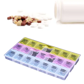 21 Sloty Multicolor 7 Dní Zdravotnej Starostlivosti Pilulku Prípade, Plastové Medicíny Kontajner