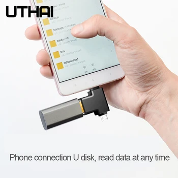 UTHAI J15 Typ-C OTG USB3.0/Type-c/Micro USB 3in1 Converter Pre Android USBC Konektor OTG Muliti Adaptéry Pre Myš OTG