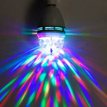 Vianoce, Halloween Laserový Projektor E27 3W Automatické Otáčanie RGB LED Žiarovka Fáze Svetlo Disco Party Lampa Domáce Dekorácie LED Fáze