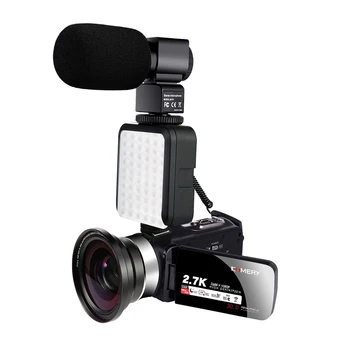 KOMERY 2.7 K Video Kamery, Prenosné Digitálne Videokamery 16X Digitálny Zoom, 3.0 Palcový Dotykový LCD Obrazovke Kamkordéra Handycam S WiFi