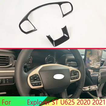 Pre Ford Explorer 2020 2 ks Uhlíkových Vlákien ABS Auto, Interiér, Volant, Kryt Trim Príslušenstvo Auto Tvarovanie Výliskov
