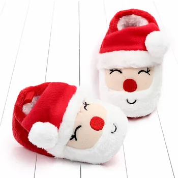 Jeseň Zima detská obuv, Vianočné Udržať Teplé Topánky Prvý Chodci Anti-slip Novorodenca Batoľa Detská Dievča, Obuv, Topánky Vianoce