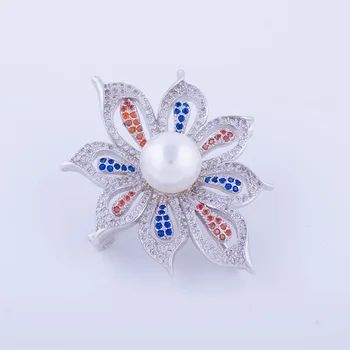 Móda perlou kolíkového farba zirkón brošňa lady svadobné šaty šatku s strán, šperky, doplnky