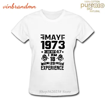 Narodil sa v Máji 1973 Rok T-shirt Zábavné Písmená T tričko Pre ženy 1973 NARODENIA ROKOV Darček tričko Môže Narodeninám Tee Košele lady