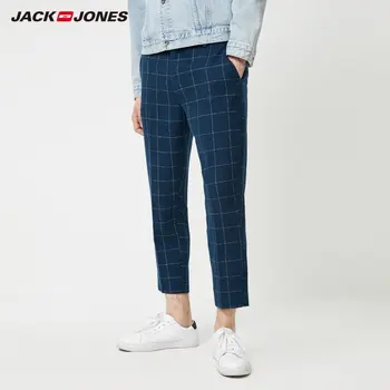 JackJones pánske Vlnené Tkaniny Business Bežné Slim Fit Kockované Nohavice Pánsku| 219414520
