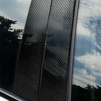 Auto Okno B-stĺpikov Liatie Výbava Auta Styling Príslušenstvo 3D Nálepky na BMW F10 Carbon Fiber Carbon Fiber Okno Orezania Pásy