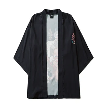 Kimono Muž Japonský Oblečenie Yukata Žena Samuraj Kostým Haori Obi Pláži Cardigan Streetwear Bunda