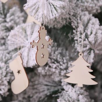 10pcs/veľa Snowflake Star Vianočný Stromček Závesné Drevené Ozdoby Drop Prívesky, pre domáce dekorácie 20% zľava