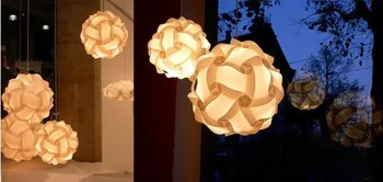 Moderné Biele DIY IQ Loptu Novinka Hádanky Prívesok Svetlo s Napájací Kábel E27 PVC Visí Lampa LED Osvetlenie Zariadenie