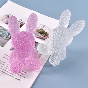 3D Králik Bunny Ploche Ozdoby Odlievanie Silikónové Formy DIY Remesiel Dekorácie Výrobu Nástrojov Crystal Epoxidové Živice Plesní