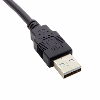 CableCC Mini USB Typ B 5pin Muž Ľavej Uhle 90 Stupňov k USB 2.0 Muž Dátový Kábel 5 M s EMI Feritové Jadro 5,0 m
