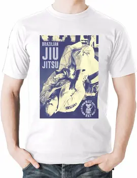 Voľné Black Mužov Tshirts Homme Tees BJJ Mat Potkan T Shirt Gracie Brazílske Jiu Jitsu Tee TOPY Vlaky Fighter Tlačiť T-Shirt Mens
