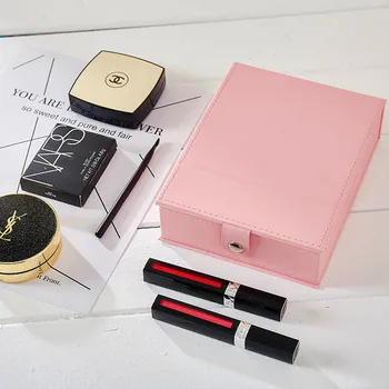 Kórejský Multifunkčné make-up Zrkadlo Šperky Balenie Box Balík, písací Stôl Kozmetika Prípade PU Farbou Krásy Organizátor Kontajner