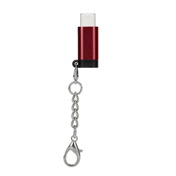 1pc Keychain Kábel Samica na USB-Typ C-c Muž Nabíjací Kábel Adaptér pre iPhone