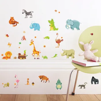 DIY Dinosaura Žirafa, Slon Stenu Nálepka pre Deti Izby Detská Spálňa, Detská Škôlka Obtlačky Plagát
