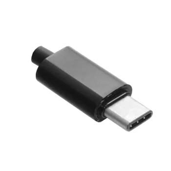 DIY 24pin USB 3.1 Typu C, USB-C Samec Konektor Konektor SMT typu s Čiernym Bývanie Kryt