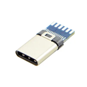DIY 24pin USB 3.1 Typu C, USB-C Samec Konektor Konektor SMT typu s Čiernym Bývanie Kryt