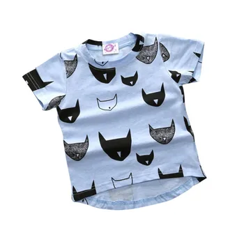 Letné Deti Hlavu Tlačiť Krátke Rukávov Dieťa Boys Dievčatá T-shirts T Tričko Bavlna Cartoon Bat