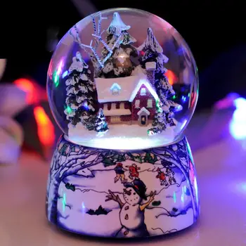 Živica Hudobné skrine S Hudbou Rotácie A Osvetlenie Music Box Crystal Ball Snow Globe Sklo Remesiel Plochy Dekor Priateľa Dary