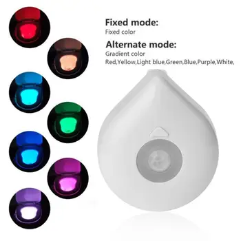 8 Farba LED Wc Svetlo Smart Telo, Pohybový Senzor Lampa Kúpeľňa Wc Nočné Svetlo PIR Automaticky Aktivuje LED Wc DecorLight